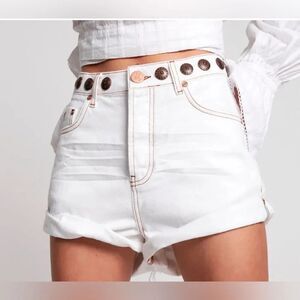 One Teaspoon studded jean short Bandits in White Beauty High Waist. 29 NWT